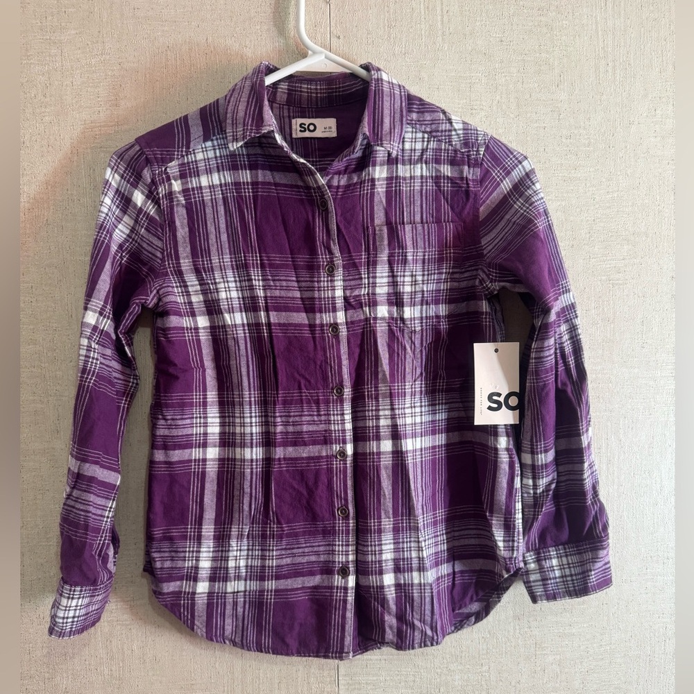 SO girls boyfriend plaid button down shirt